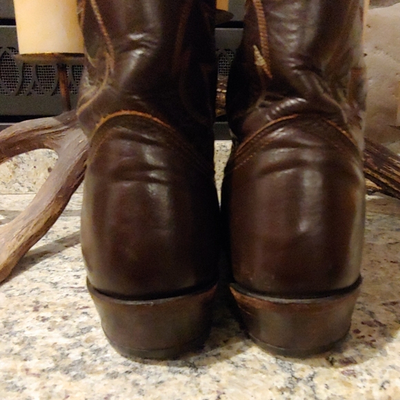 Nocona Chestnut Brown Leather Cowboy Boot - Picture 4 of 7